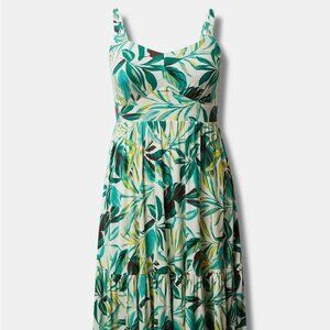 Torrid - Midi Super Soft Tiered Dress - Painted Tropical